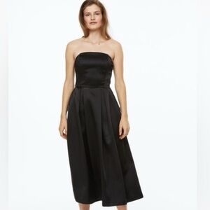 NWT H&M satin strapless midi dress